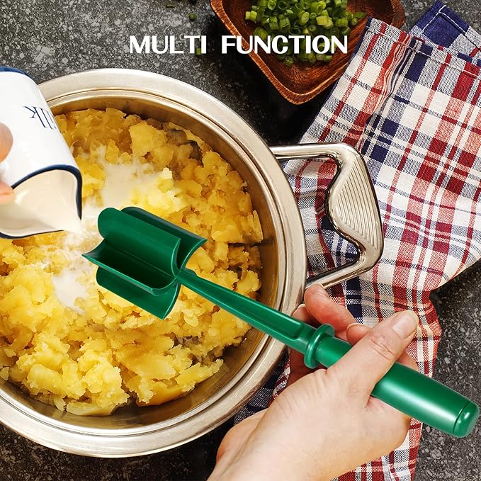 2 Pack Multifunctional Meat Masher ,Hamburger Chopper, Potato Masher,Ground Beef, Kitchen Tool (Black&Green)