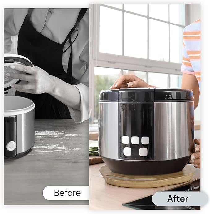 Ibyx Elegant Round Sliding Tray for Your Pressure Cooker, Air Fryer & Heavy Kitchen Appliances - Sturdy, Slides Easily from Under The Cabinet (Natural, 13β)