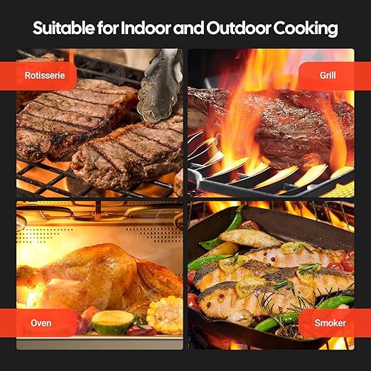 INKBIRD WiFi Wireless Meat Thermometer with 360°Readable LCD Standalone Base,4 Probes Digital Food Meat Thermometer with Remote Control for BBQ, Grill, Oven, Smoker, Rotisserie, Kitchen