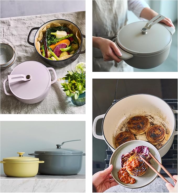 Vermicular Oven Pot 2.0 | Lightweight Enameled Cast Iron Pot | 22cm (3.7 Qt) | Non-Toxic | Induction-compatible | Dutch Oven | Made in Japan | Oyster Gray