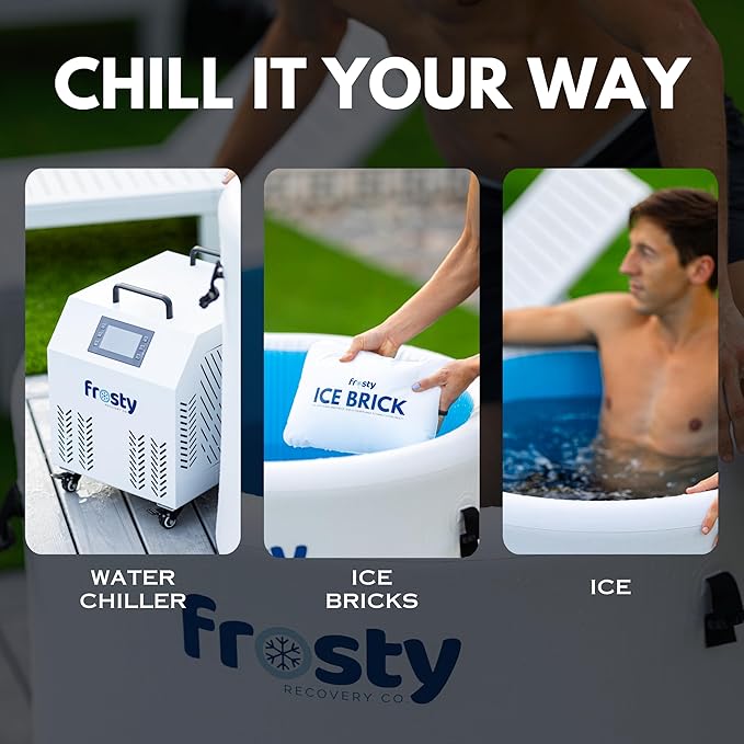 Ice Pod Pro Cold Plunge - Inflatable Ice Tub for Cold Water Therapy - Pro Grade Cold Plunge with Water Chiller Compatibility - The Ice Pod Cold Plunge Tub for Ice Bath & Ice Plunge (Light Gray)