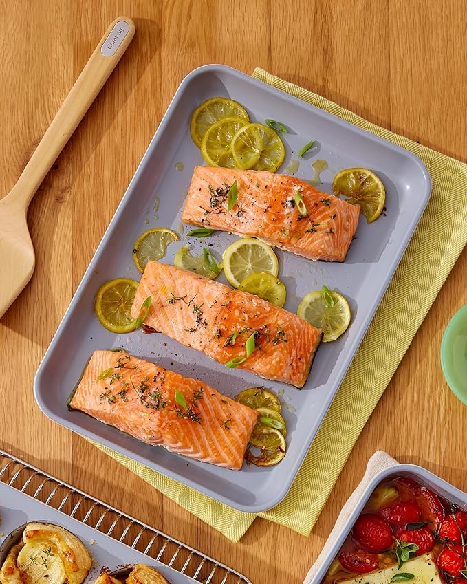 Caraway Nonstick Ceramic Small Baking Sheet (9x13”) – Non-Toxic, PTFE & PFOA Free – Oven Safe – Aluminized Steel Core – Mini Sheet Pan for Baking, Roasting & More - Black