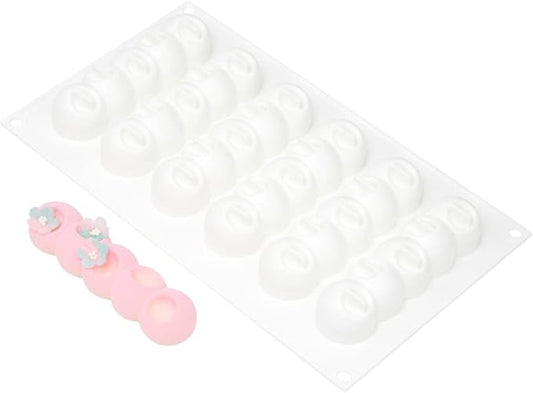 Pastry Tek 6 Cavities Flower Mold, 1 Oven-Ready Flower Chocolate Mold - Flexible, Freezable, White Silicone Flower Candy Mold, Easy Release, For Baking - Restaurantware