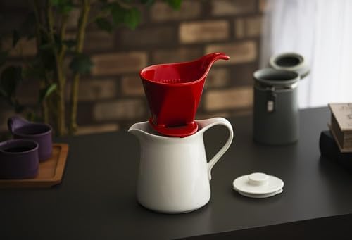 Zero Japan - Bee House Pour Over Coffee Dripper - Lead-Free & Cadmium-Free Ceramic Coffee Maker with Elegant Peek Hole, Drip Cone Brewer Coffee Gifts, Brewing Accessories - Tangerine, Standard Size