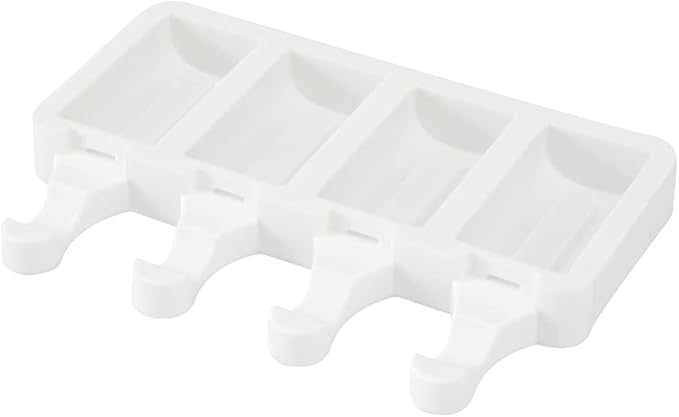 Pastry Tek 4 Cavities Popsicle Mold, 1 Cylinder Cakesicle Mold - Flexible, Freezable, White Silicone Cake Popsicle Mold, Easy Release, For Baking - Restaurantware