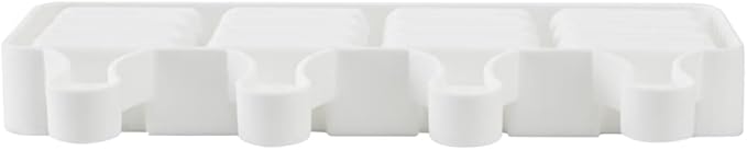 Pastry Tek 4 Cavities Popsicle Mold, 1 Rectangle Cakesicle Mold - Flexible, Freezable, White Silicone Cake Popsicle Mold, Easy Release, For Baking - Restaurantware