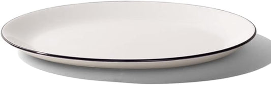 Made In Cookware - Serving Platter - White With Black Rim - Porcelain - Crafted in England