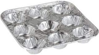 9-Cavity Mini Cupcake Easy and Simple Release Muffin Pans - Disposable Aluminum Baking Cup Cake Mold Pan - For Weddings, Gatherings, Birthdays, Parties (24)