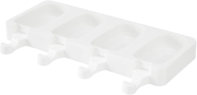 Pastry Tek 4 Cavities Popsicle Mold, 1 Round Cakesicle Mold - Flexible, Freezable, White Silicone Cake Popsicle Mold, Easy Release, For Baking - Restaurantware