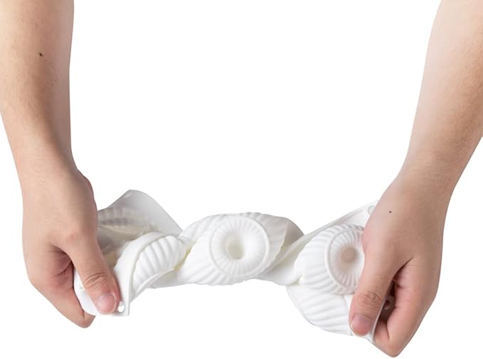 Pastry Tek 6 Cavities Donut Pans, 10 Ridge Design Donut Molds - Oven-Ready, Flexible, White Silicone Bagel Pans, Freezable, Easy Release - Restaurantware