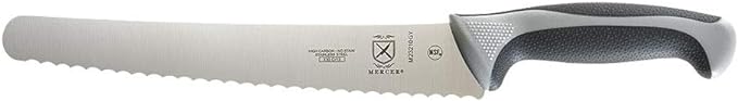 Mercer Culinary Millennia Colors Stainless Steel Bread Knife 10-Inch Wavy Edge Wide, Gray