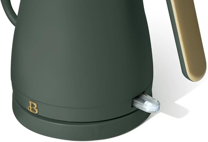Beautiful 1L Electric Gooseneck Kettle, Precision Pour Spout, 1200W Fast Boil, Auto Shut-Off, Cordless, Stainless Steel, Tea & Coffee Maker with Ergonomic Handle, Thyme Green