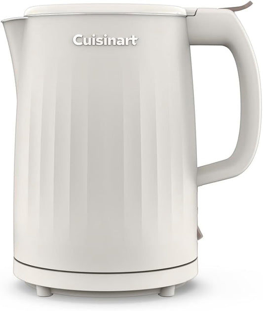 Cuisinart Soho 1-Liter Double Wall Electric Hot Water Kettle, Tea Kettle with Stainless Steel Interior, One Touch Operation to Boil Water for Tea, Hot Cocoa, or Instant Oatmeal, CK-10TR, Truffle