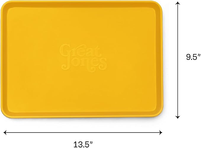 Great Jones Little Sheet (Mustard) | Jelly Roll Pan, Quarter Sheet Pan | Aluminized Steel,13.5" x 9.5" | For Baking, Roasting, & Broiling | Premium Bakeware with Even Heat Distribution