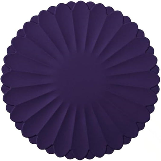 Heat-Resistant Silicone Trivet Mats, Non-Slip Hot Plate Holder for Kitchen Countertops & Dining Table, Reusable Pot Holder Pad with Secure Grip, Dishwasher Safe (Purple, Diameter: 30cm/11.81")