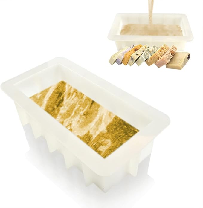 1L Flexible Rectangular Soap Silicone Mold Candle Making for Homemade Soap Crafts