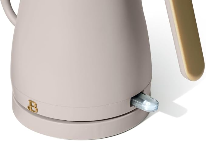 Beautiful 1L Electric Gooseneck Kettle, Precision Pour Spout, 1200W Fast Boil, Auto Shut-Off, Cordless, Stainless Steel, Tea & Coffee Maker with Ergonomic Handle, Matte Finish (Porcini Taupe)
