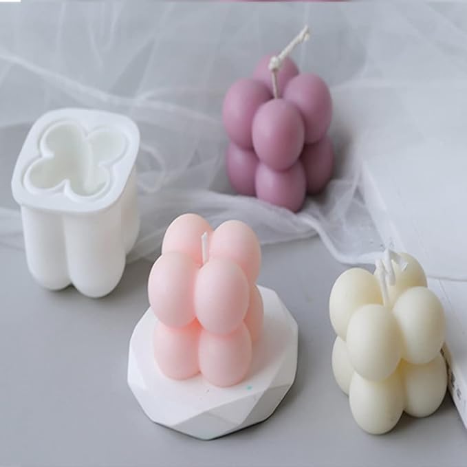 DIY 3D Candle Mold Handmade Aromatherapy Soy Wax Candle Silicone Mold Plaster Candles Mould UV Epoxy Resin Soap Molds (1 Small Cavity)