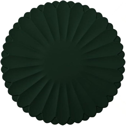 Heat-Resistant Silicone Trivet Mats, Non-Slip Hot Plate Holder for Kitchen Countertops & Dining Table, Reusable Pot Holder Pad with Secure Grip, Dishwasher Safe (Green, Diameter: 30cm/11.81")