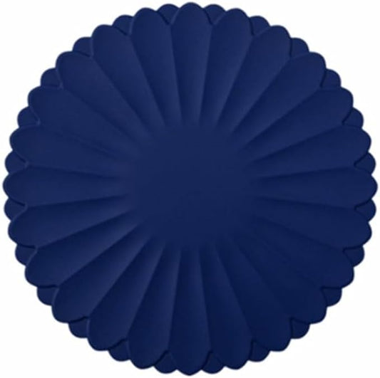 Heat-Resistant Silicone Trivet Mats, Non-Slip Hot Plate Holder for Kitchen Countertops & Dining Table, Reusable Pot Holder Pad with Secure Grip, Dishwasher Safe (Blue, Diameter: 30cm/11.81")