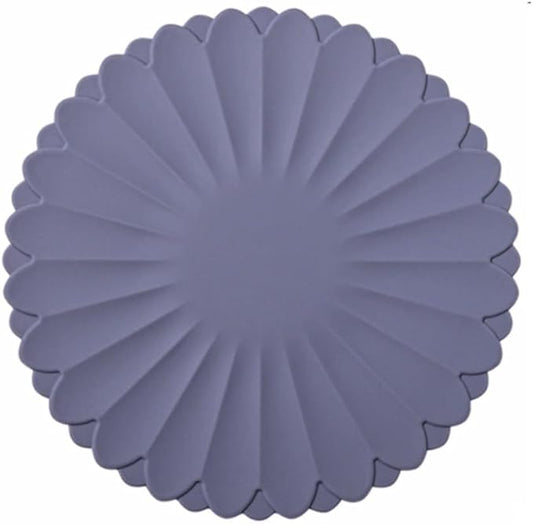 Heat-Resistant Silicone Trivet Mats, Non-Slip Hot Plate Holder for Kitchen Countertops & Dining Table, Reusable Pot Holder Pad with Secure Grip, Dishwasher Safe (Grey, Diameter: 30cm/11.81")