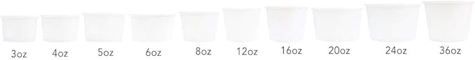 UNIQ 1000-Count 4 oz Striped Paper Ice Cream Cups Green Color | Disposable Dessert Bowls in Multiple Colors | Frozen Dessert Supplies