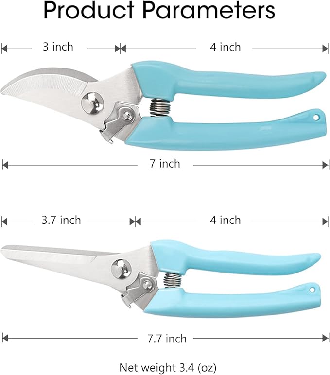 Leize Flower Scissors Set, 2 Pack Premium Thickened Stainless Steel Floral Shears, Strong Pruner for Flowers, Branches and Leaves, Upgrade