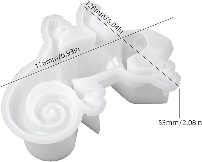 Lizard Animal Cylinder Candle & Resin Mold - Resin Casting Silicone Molds for Home Decor & Candle Making Wave Spiral Mold