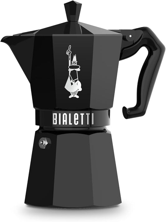 Bialetti Mocha Exclusive Black 6 Cup Open Fire (Coffee Maker, Espresso Maker, Makinetta)