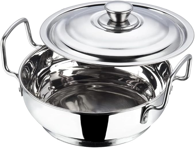 Vinod Platinum Triply Stainless Steel Sauce Pot, 372oz (11-Inch) | Heavy-Bottom | Induction & Gas Compatible | Riveted Handles | PFOA-Free & Dishwasher Safe