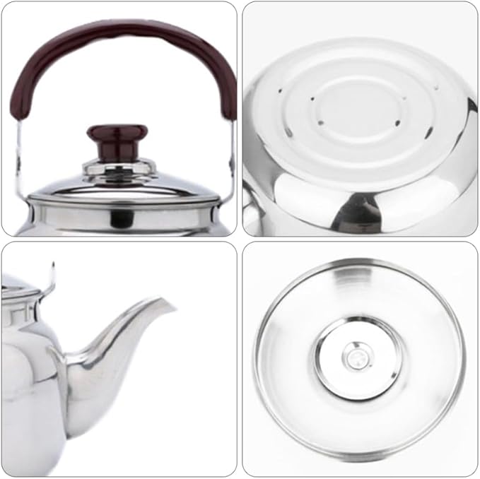 LIFKOME Whistling Water Kettle Traditional Tea Pot Stainless Steel Water Boiling Kettle 750ml Stovetop Kettle with Handle for Home Hotel