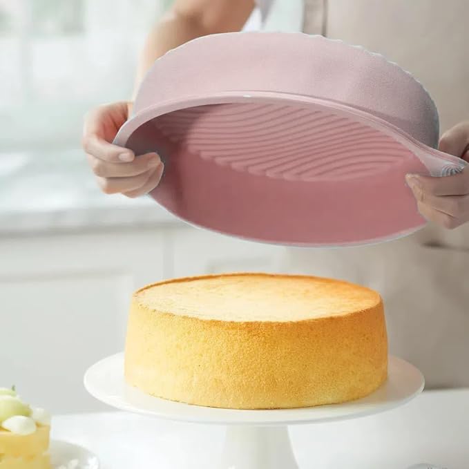 Nonstick Silicone Bakeware Set, 6 set Baking Cake Pan, Economical BPA Free Heat Resistant Bakeware Tools for DIY Loaf Bread Cheesecake Pizza Cupcake Muffin (Pink)