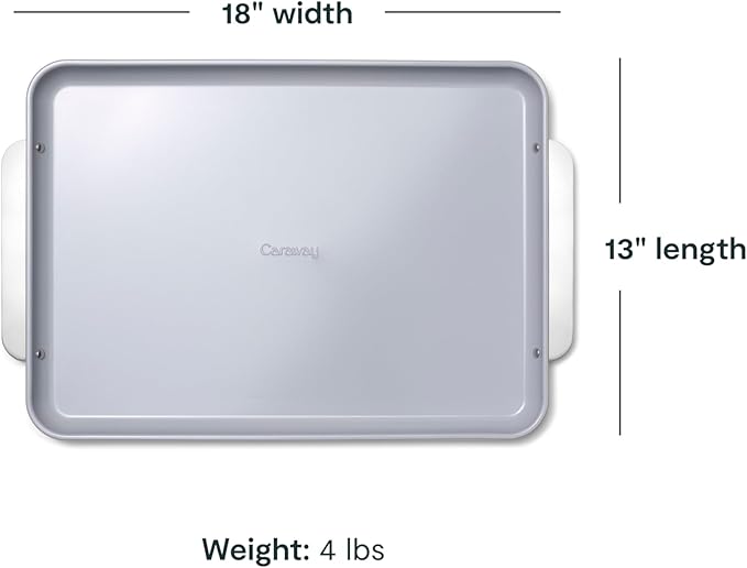 Caraway Non-Stick Ceramic Baking Sheet - Naturally Slick Ceramic Coating - Non-Toxic, PTFE & PFOA Free - Perfect for Baking, Roasting, and More - Large (18" x 13") - Black
