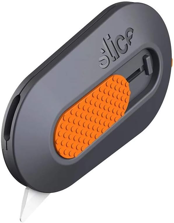 Slice Mini Box Cutter, Manual Retracting, Safe Ceramic Box Cutter Lasting 11x Longer than Metal, Keychain Box Opener, 1 Pack