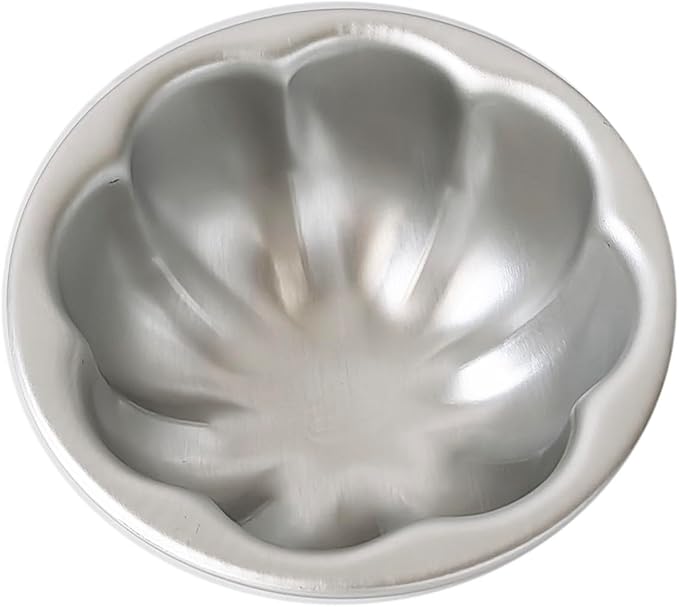 6 Pack Egg Tart Pans Pumpkin Shape, Aluminum Jelly Mold, Pudding Cup Molds, Small Muffin Pan for Baking Jello, Cupcake, Tartlets, 3.3" x 1.7"
