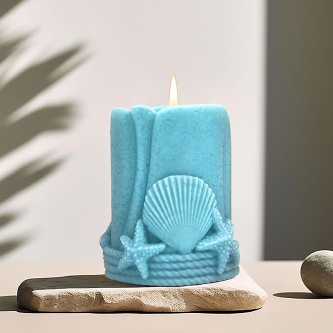 Ocean Sea Shell Starfish Storage Jars Epoxy Resin Molds Silicone Molds for Crafts Summer Marine Storage Jar Organizer Resin Mold Cylindrical Jewelry Candle Jars Containers Silicone Mold Home Decor