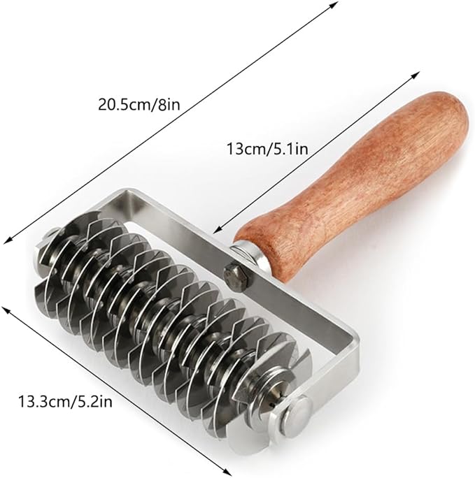 Dough lattice cutter pastry Tool - Stainless Steel Pastry Lattice Roller Cutter for Pie Pizza Bread beef wellington Pastry Crust Roller,Time-Saver Baking Tool