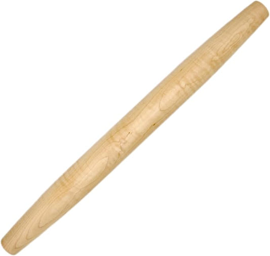 Handmade 20-Inch French Rolling Pin: Tapered Wooden Rolling Pin for Dough, Pastry, Pizza, and Tortilla. Crafted in Kentucky from Maple Wood. Perfect for Baking Enthusiasts.