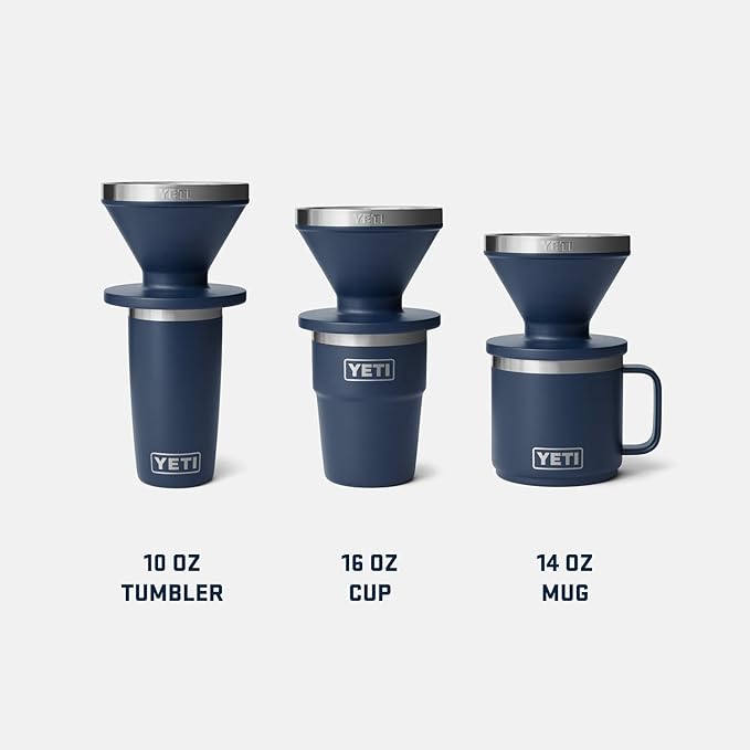 YETI Pour Over Coffee Maker Accessory Ramblers, Designed for Perfect Coffee Extraction Anywhere, Stainless Steel, fits any V60 Filter, Black Forest Green