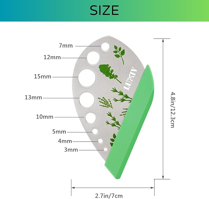 Herb Stripper – 9-Hole Stainless Steel Herb Peeler for Quick Leaf Stripping – Multi-Purpose Kale, Rosemary, and Basil Stripper with Cutting Edge – Durable & Easy to Clean Kitchen Gadget (2)