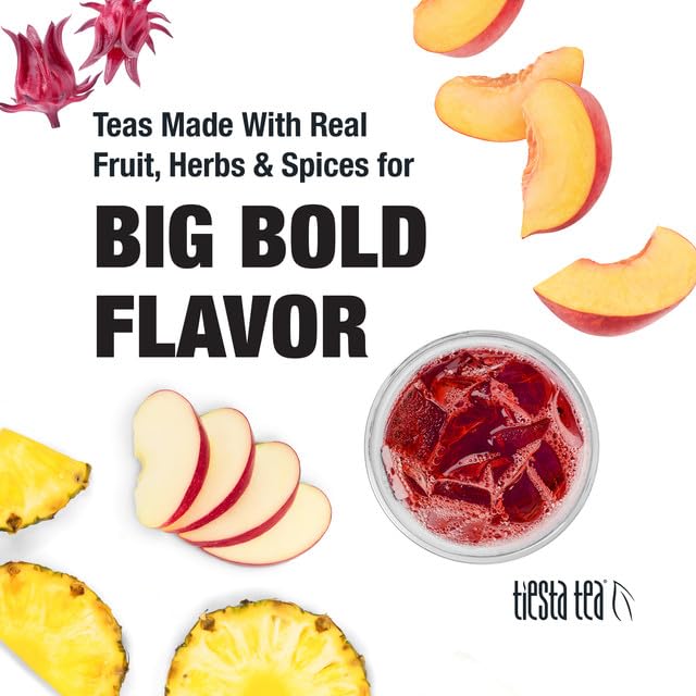 Tiesta Tea - Peach Party Cold Brew, Peach Hibiscus Herbal Tea, Premium Loose Leaf Blend, Non Caffeinated Cold Brew Packets, Makes 64 oz of Pitcher Per Bag (Pack of 10)