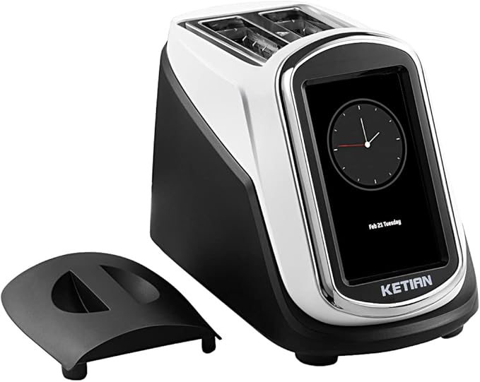 2 Slice Touchscreen Toaster,2 Wide Slots,Smart Bread Toaster for Bagel English Muffins Toast Pastry Waffles Bread, Customize Toasting Time,Have a Quick Look,120V 1400W
