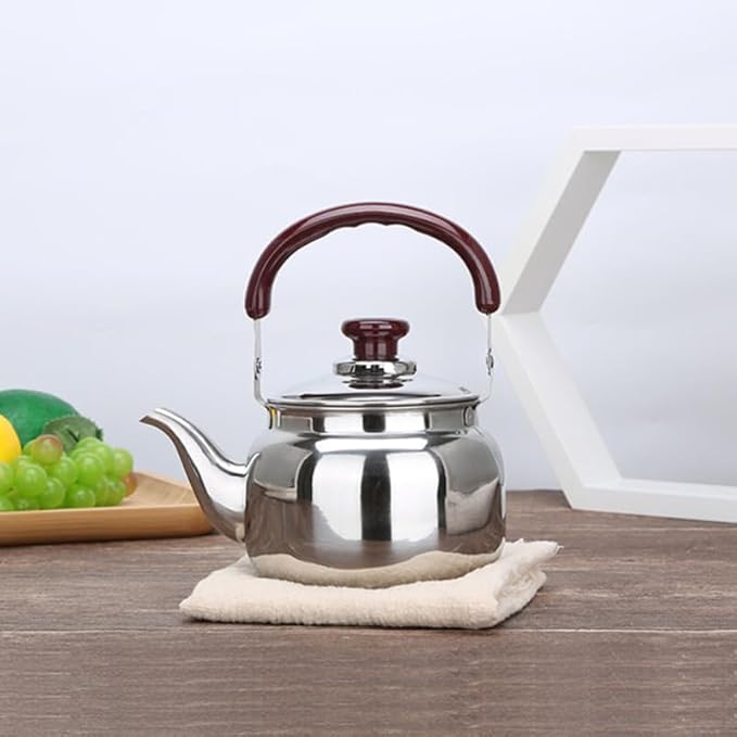 LIFKOME Whistling Water Kettle Traditional Tea Pot Stainless Steel Water Boiling Kettle 750ml Stovetop Kettle with Handle for Home Hotel