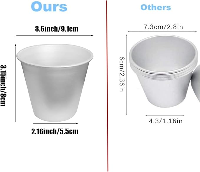 FRIGIIRE 6 Pcs Nonstick Individual Tumblers Popovers Chocolate Molten Pudding Cups Raspberry Mold,3.15 inch Height