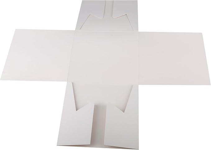 Cakebon Cake Boxes with Boards - 12 Inch Round Cake Drum White (6-pack) - Box With Window for Birthdays, Weddings and Parties