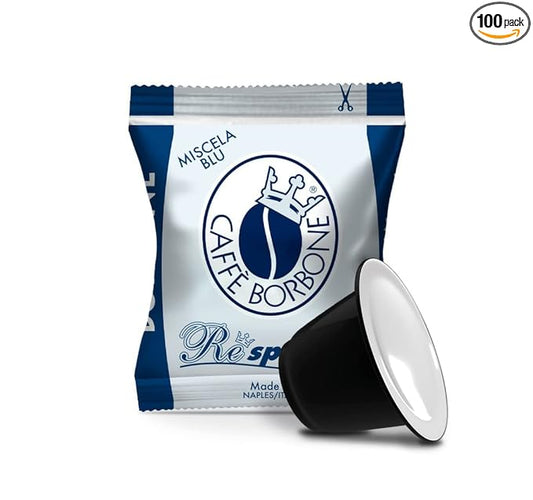 Caffè Borbone Blue Blend Nespresso Compatible Espresso Coffee Pods, 100 Count Espresso Pods