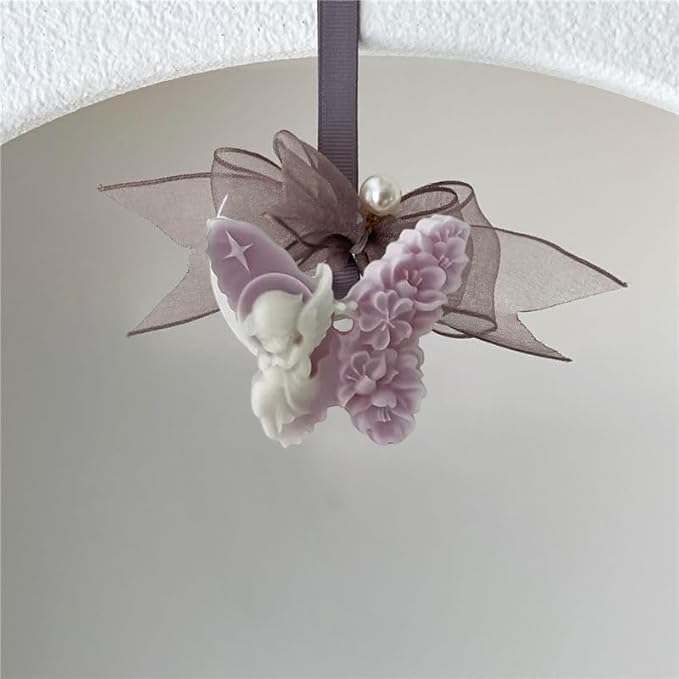 3D Butterfly Angle and Flower Candle Mold, Butterfly with Fairy Silicone Mold, Animal Resin Mold for Soap Soy Wax Epoxy DIY Handcraft Home Ornaments Car Air Freshener Decoration