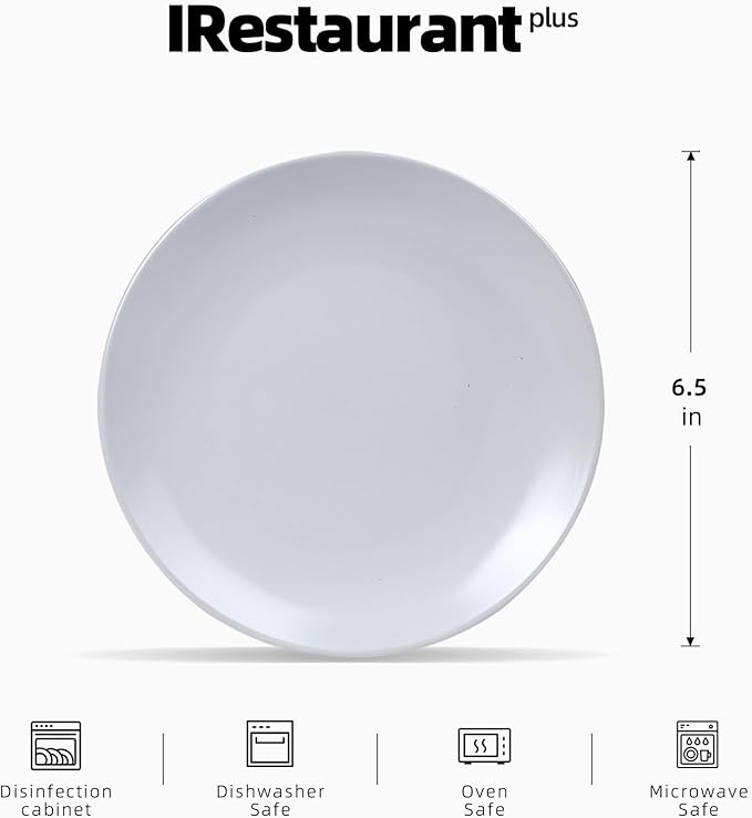 Stoneware Coupe Commercial Grade Dinnerware, Matte White Plate 6.5", Case of 36