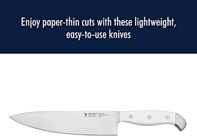 HENCKELS Statement Razor-Sharp 15-Piece White Handle Knife Set with Block, German Engineered Knife Informed by over 100 Years of Mastery