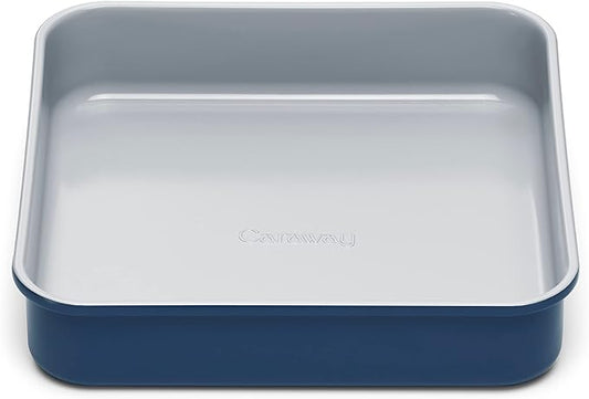 Caraway Non-Stick Ceramic 9” Square Pan - Naturally Slick Ceramic Coating - Non-Toxic, PTFE & PFOA Free - Perfect for Brownies, Lemon Bars, Cakes, & More - Navy